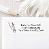 Modern Hello Fifty Script 50th Birthday Party ラベル (インサイチュ)