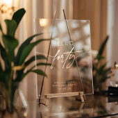 Modern Hello Forty 40th Birthday Party Welcome アクリルサイン