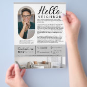 Modern Hello Neighbor Real Estate Agent Advert チラシ (手)
