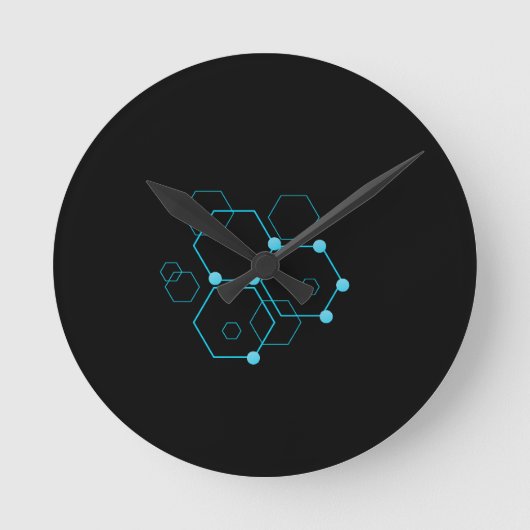 Modern Hexagon Inside Circle Wall Clock  ラウンド壁時計 (正面)