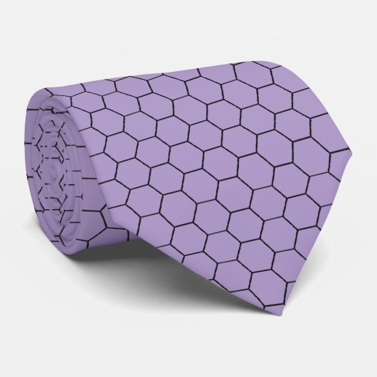 Modern Hexagonal Grid Geometric Pattern ネクタイ (ロール)