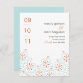 Modern Hibiscus Save The Date Card セーブザデート (正面/裏面)