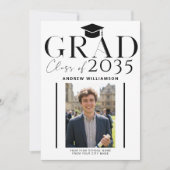 Modern high school graduate 2 photo graduation 案内状 (正面)