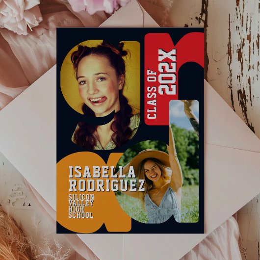 Modern High School Graduation Invitation 招待状