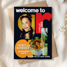 Modern High School Graduation Invitation 招待状