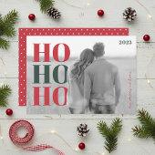Modern HO HO HO Holiday Photo シーズンカード