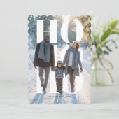 Modern HO HO HO Holiday Photo Card シーズンカード (スタンド正面)