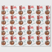 Modern Ho Ho Ho One photo Name Merry Christmas ラッピングペーパー (フラット)