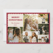 Modern Holiday Card with Photo Collage 招待状 (正面)