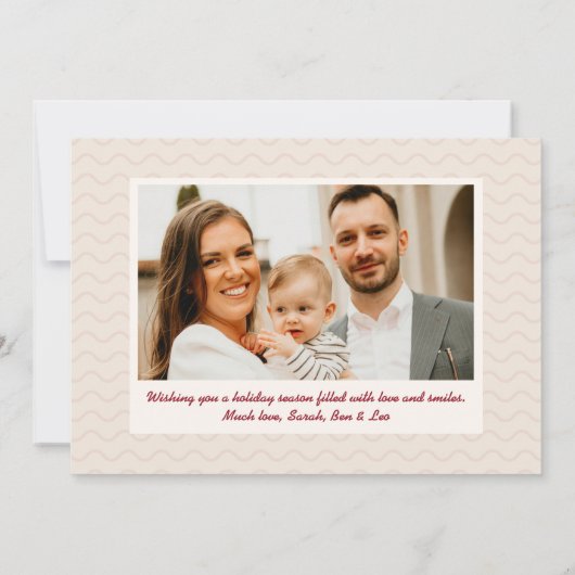 Modern Holiday Card with Photo Collage 招待状 (裏面)