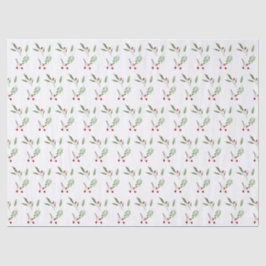 Modern Holiday Christmas Greenery Botanical Berry 薄葉紙