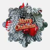 Modern  Holiday Christmas Wreath オーナメントカード (裏面)