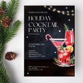 Modern Holiday Cocktail Party Christmas Invitation 招待状