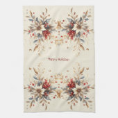 Modern Holiday Flowers Kitchen Towel キッチンタオル (縦)