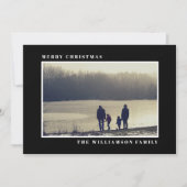Modern Holiday Merry Christmas Photo Black Card シーズンカード (正面)