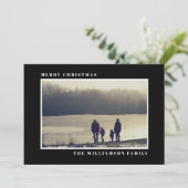Modern Holiday Merry Christmas Photo Black Card シーズンカード (スタンド正面)