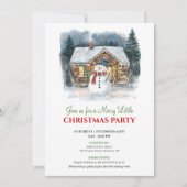 Modern Holiday Scene Watercolor Christmas Invite 招待状 (正面)