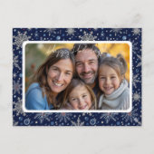 Modern Holiday Snowflake Photo ポストカード (正面)