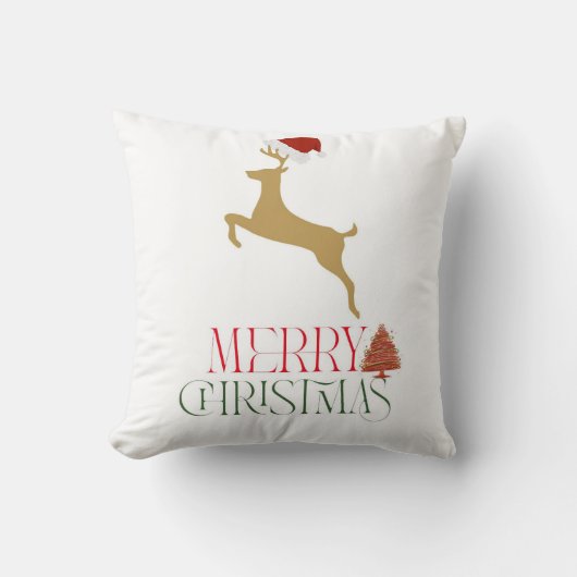 Modern Holiday Throw Pillow Christmas  クッション (正面)