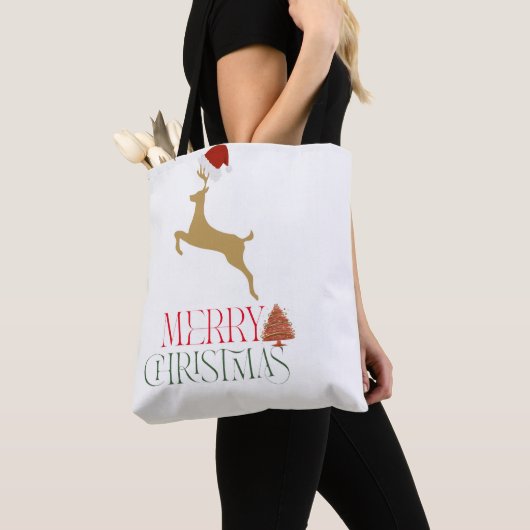 Modern Holiday Tote Bag Christmas トートバッグ (クローズアップ)
