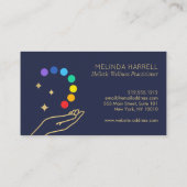 Modern Holistic Wellness Healing Hands Dark Blue 名刺 (裏面)