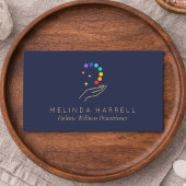 Modern Holistic Wellness Healing Hands Dark Blue 名刺