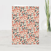 Modern Holly Berry Christmas Botanical Christmas シーズンカード (裏面)