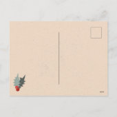 Modern Holly Berry Christmas Botanical Pattern シーズンポストカード (裏面)
