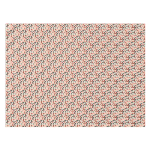 Modern Holly Berry Christmas Botanical Pattern テーブルクロス (正面(横))