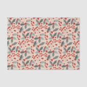 Modern Holly Berry Christmas Botanical Pattern 薄葉紙 (正面)