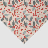 Modern Holly Berry Christmas Botanical Pattern 薄葉紙 (詳細)