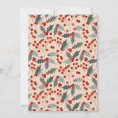 Modern Holly Berry Santa Baby Shower 招待状 (裏面)