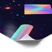 Modern Holographic 3D Geometric Art Poster ポスター (コーナー)