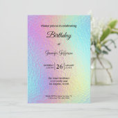Modern holographic Birthday invitation 招待状 (スタンド正面)