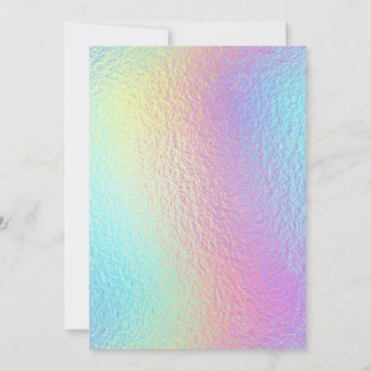 Modern holographic Birthday invitation 招待状 (裏面)