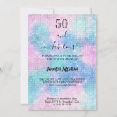 Modern holographic Birthday Invitation 招待状 (正面)