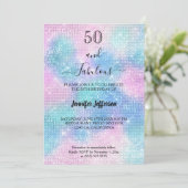 Modern holographic Birthday Invitation 招待状 (スタンド正面)