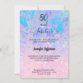 Modern holographic Birthday Invitation 招待状 (正面)