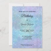 Modern holographic Birthday invitation 招待状 (正面)