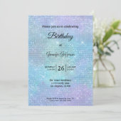 Modern holographic Birthday invitation 招待状 (スタンド正面)