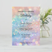 Modern holographic Birthday invitation 招待状 (スタンド正面)