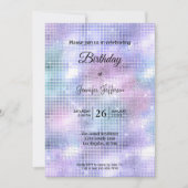 Modern holographic Birthday invitation 招待状 (正面)
