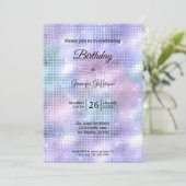 Modern holographic Birthday invitation 招待状 (スタンド正面)