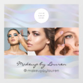 Modern Holographic Black Script Logo Photo ウィンドウサイン (シート)