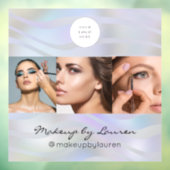 Modern Holographic Black Script Logo Photo ウィンドウサイン (シート3)