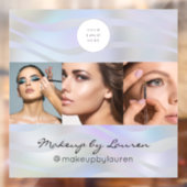 Modern Holographic Black Script Logo Photo ウィンドウサイン (シート2)