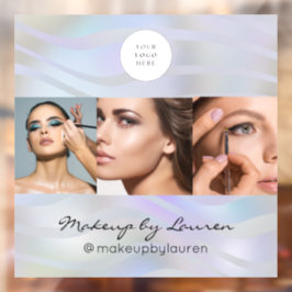 Modern Holographic Black Script Logo Photo ウィンドウサイン