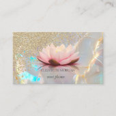 Modern Holographic Gold Diamonds Lotus Opal Stone 名刺 (正面)