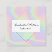 Modern Holographic Makeup Artist Pastel スクエア名刺 (正面)