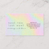 Modern holographic makeup artist pastel rainbow 名刺 (裏面)